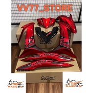 Magicboy Yamaha LC135 V8 Fi Coverset Siap Stripe MX King Merah Lc V8 Mx King Red Black Cover Set LC 