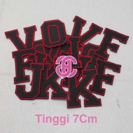 Iron Patch Embroidery Letters and Numbers 7cm Black