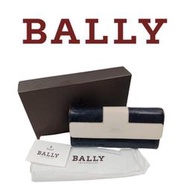 台北自售:瑞士製Bally正品經典時尚雙色皮夾金屬拉鍊容量大長夾(原價约15900)非dunhill萬寶龍LV元起標
