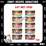 CINDY RECIPE Signature Cat Wet Food (Complete Diet)| Makanan Basah Kucing# 70G #(12 TIN WRAP WITH BU