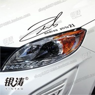 Car Sticker Reflective Car Sticker Italy Uventus Pierlo Signature Light Eyebrow Sticker