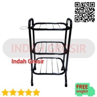 3-tier gallon DISPENSER rack table - black