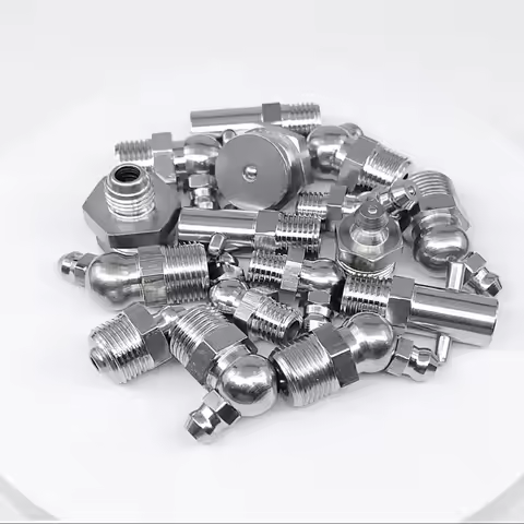 Metric & Imperial Thread Zerk Grease Fittings 304 Stainless Steel Straight Elbow Grease Nipple Lubri