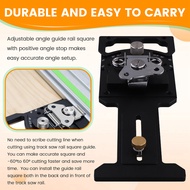 Adjustable 60° to 60° Track Saw Square with Quick Positive Angle Stop and 90° Degree Right Angle Rai