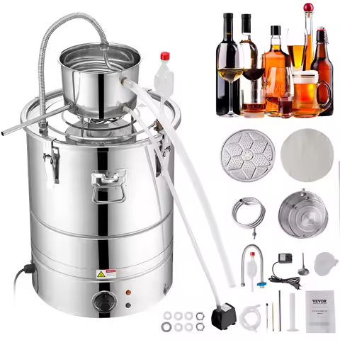 VEVOR 30/50L Stainless Steel Alcohol Distiller Alcohol Still Essential Oil Brewing DIY Whisky Wine B