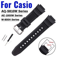 Soft Rubber Bracelet for Casio AE-1000W AQ-S800 AQ-S810W W-800H 18mm Silicone Watch Strap Waterproof