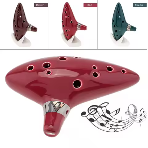 Ocarina Instrument 12 Hole - Ocarina Zelda Alto C with Songbook Bag Rope - Gift for Children Beginne