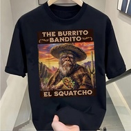 Outdoor Adventures Men's The Burrito Bandito Sasquatch Graphic T-Shirt - 100% Cotton, Casual Relaxed