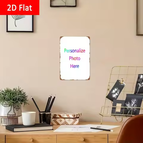 1pc Custom Photo Personalized Metal Tin Sign - Upload Your Own Picture, Vintage Custom Picture Wall 