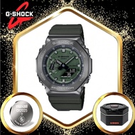 【2-year warranty】 100% ORIGINAL CASIO G-SHOCK GM-2100-1A SILVER METAL CASE MAN WATCH Jam tangan Lela