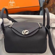 Hold🌈Hermes🧡Mini Lindy一代🌈3Y水兵藍銀扣🌈99新🌟TC皮🌟