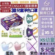 現貨【台灣順易利3D兒童口罩/ 一盒50入 (XS幼童】