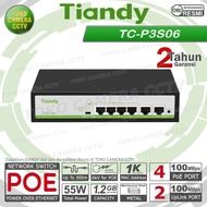 SWITCH POE TIANDY 4 PORT TC-P3S06 POE SWITCH 4 PORT