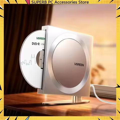 UGREEN CM869 Slot In External Dvd Drive Usb Portable Cd Dvd Burner Optical Drive Player Laptop Deskt