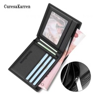 wallet for man wallet lelaki CK Men Simple Youth First Layer Cowhide Short Wallet