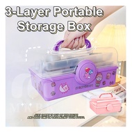 MKBK 3 Layer Multipurpose Tool Storage Box Large Capacity Makeup Hairpin Organizer Foldable Portable