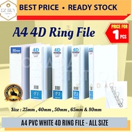 OKADA 4D PVC Ring File (A4) / White File / Fail Putih / 4D File / A4 File / Fail A4 / A4 Ring File