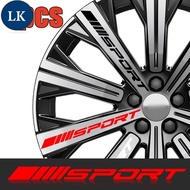 LK 4 Pcs SPORT Wheel Hub Car Door Decals Waterproof Stripe Stickers Wheels Rims Stickers Racing Car 
