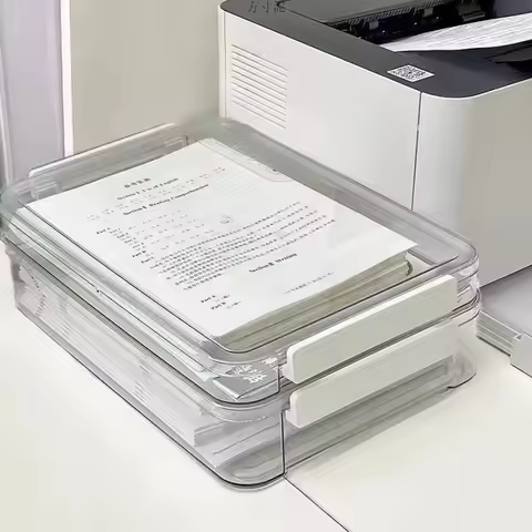 Clear Plastic A4 File Storage Box, Multifunctional Organizer for Documents, Test Papers, Certificate