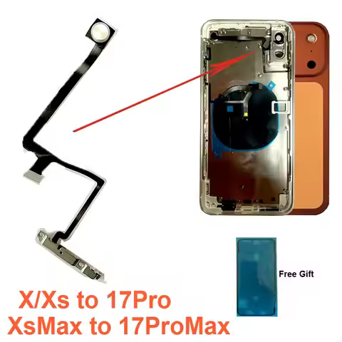 Power Volume Flash Switch Flex Cable for iPhone X Xs Max to 17 Pro Max Refit Housing Modification Re
