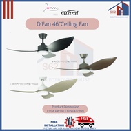 Mistral D'Fan Space 46 46”Ceiling Fan - Black with Light &amp; Remote Control