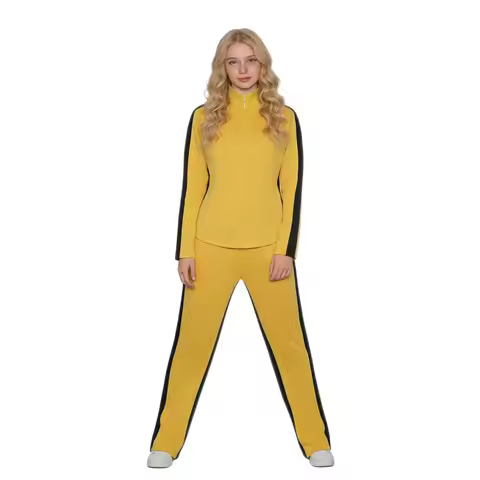 Kill Bill The Bride Beatrix Kiddo Cosplay Costume Yellow Kung Fu Jumpsuit Women Tracksuit Halloween 