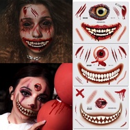 [Best Seller] Pelekat Muka Seram Halloween Mulut Besar Pelekat Tatu Kalis Air untuk Pesta Riasan Luc