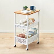 日本天馬 移動式木質頂板寬型三層收納架