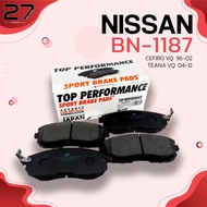 ผ้าเบรคหน้า NISSAN TEANA J31 2.3 / CEFIRO A32 2.0 / A33 / 350Z Z33 / BLUEBIRD U13 - รหัส BN1187 - TO