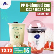 PP U-Shaped Cup (95mm) 12oz/16oz/22oz Bubble Tea Cup / Boba Cup / Capsule Cup (Cup & Lid Are Sold Se