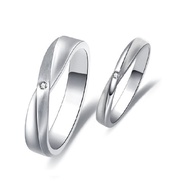 情侶對戒 鑽石白鋼戒指 /愛 纏繞