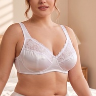 Parifairy Plus Size Underwired Unpadded Bra - Satin Lace Trim Thin Design (Sizes 38C-48C & 38D-48D)