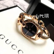 美國直郵Gucci古馳手錶 女生玫瑰金手鐲腕錶  時尚潮流奢華鋼鏈石英女錶YA139507