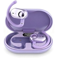 Purple Over Open Ear Earbuds Headphones Bluetooth Wireless Outside Out of Ear Buds Hook for Runners 