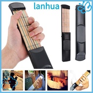 LANHUA Pocket Guitar, F/Beginne 6 String 6 Fret Chord Trainer, Compact Size Maple Wood Guitar Practi