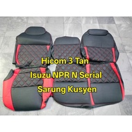 Sarung kusyen Lori Hicom 3 Tan / Isuzu NPR N Serial Full Set PVC Seat Cover C/W Sponge (Sports Serie