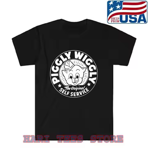 Piggly Wiggly Self Service Store Men's Black Size S to 5XL T shirt