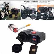 12V Motorcycle Motorbike E-Bike Dual USB Charger 2.1A Fast Charger With 12V Digital Voltmeter