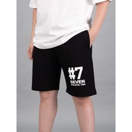 7 seven black fishskin shorts
