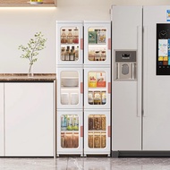 L24-65cm (3 Layers) Foldable Multipurpose Stackable Storage Cabinet 2 Doors Storage Box