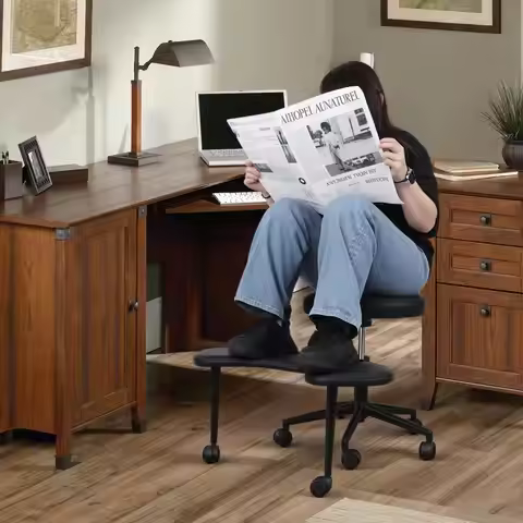 Desk Chair for Adults,Cross Legged Office Chair with Wheels,Criss Cross Desk Chair with Lumbar Suppo