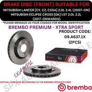 BREMBO GENUINE DISC BRAKE ROTOR (FRONT) FOR MITSUBISHI LANCER [CY, CZ, CX5A] '07YR-ON / ECLIPSE CROS