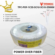 Tarmoc TPC-POF-1C3S-SC/U-SC/U-250 White | Preconnectorized Drop Cable with POF 250 Meters