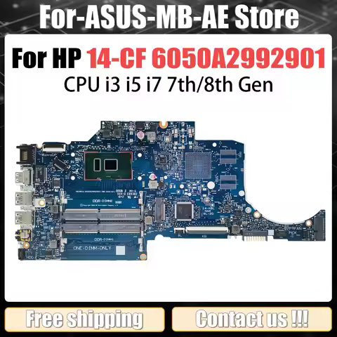 For HP HighPerformance Mainboard 6050A2992901 Laptop Motherboard Pavilion 14-CK 14-CF CPU i3 i5 i7 1