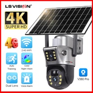 LS VISION V380 8MP 4G SIM Card Dual Lens WIFI Camera 24 Hours Video Recording PTZ Surveillance Camer