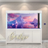 Waterproof Premium Vinyl Aquarium Background Sticker - Asthetic Pink