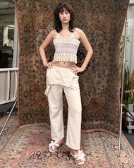 Rotsaniyom Cream Lace Cami Top