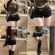 LORENATA-Casual Summer Resort Rivet For Women Jeans Shorts -Z304