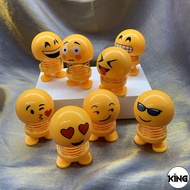 King Car Shaking Spring Emoji Head Toys,Cute Emoji Toys,Funny Rotating Emoji Dolls,Kids Toys