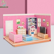 SHANLIN 3D Room Model Puzzle Toys, Cardboard Model Toys 3D Room Cardboard, Stereo Room Puzzle Bathro